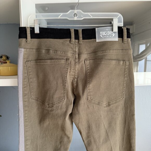 Vicious Denim Slim Flare Stacked Jeans Size 32 X 36.5 Colorblock - Picture 4 of 7